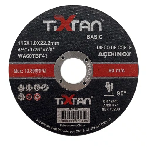 Discos de Corte TBC1010 4.1/2'' X 1.0mm Tixtan (Impotado)