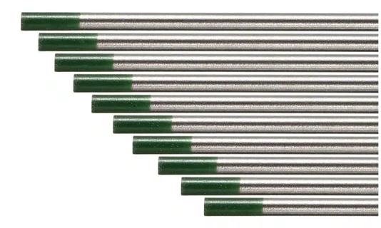 Eletrodo de Tungstenio Puro Ponta Verde 1.6mm x 150mm Para Solda Tig em Aluminio Venda Unitária -Importado