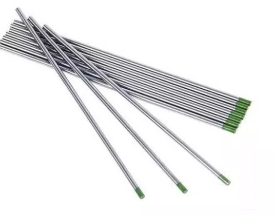 Eletrodo de Tungstenio Puro Ponta Verde 2.4mm x 150mm Para Solda Tig em Aluminio Venda Unitária -Importado
