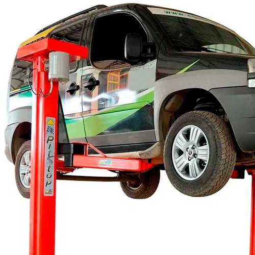 Elevador de Veiculos Pit Stop 4.000KG Trifásico 380V Cor Vermelha -Stahlbox