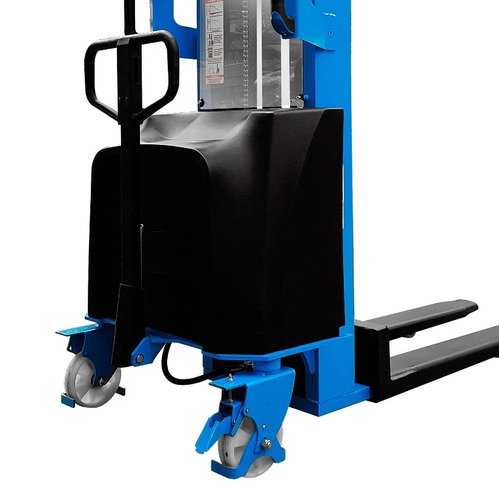 Empilhadeira Semi Elétrica PE1034 Capacidade 1.000kg Elevação 3,40m com Bateria 150A e Carregador 220V -Paletrans