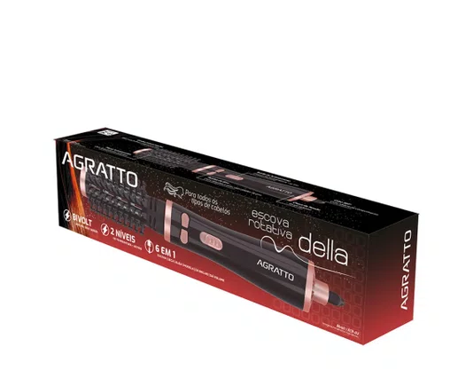 Escova de Cabelo Rotativa Della 1200/1000W Bivolt -Agratto