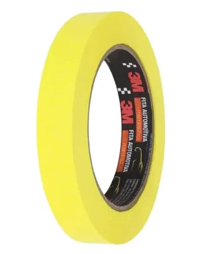 Fita Crepe Automotiva 16mm x 40MT Alta Performance Amarela a Unidade -3M