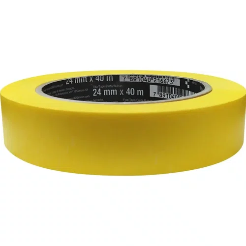 Fita Crepe Automotiva 24mm x 40MT Alta Performance Amarela a Unidade -3M