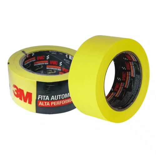 Fita Crepe Automotiva 48mm x 40MT Alta Performance Amarela a Unidade -3M