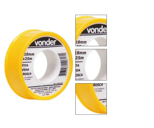 Fita Veda Rosca 18mm x 25m - Vonder