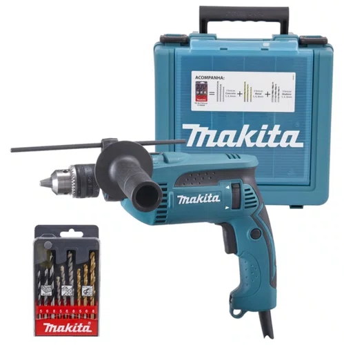 Furadeira de Impacto 1/2'' Pol. 760W HP1640 +Kit de Brocas e Maleta 220V -Makita