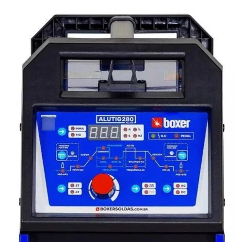 Inversora de Solda Tig HF e MMA ALUTIG 280 AC/DC Mono/Trifásica 220V -Boxer