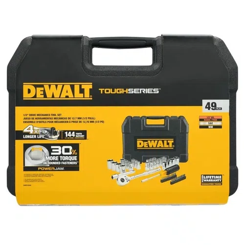 Jogo de Bits e Soquetes 1/2? com Catraca 144 Dentes – 49 Peças ref. DWMT45405 Dewalt