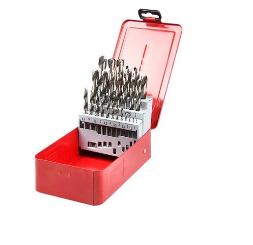 Jogo de Brocas de Aço Rápido DIN 338 1,0 a 13,0mm com 25 Peças Rocast -Amatools
