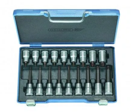 Jogo de Chaves Soquete Torx 1/2" ITX-19LKP - T20 à T60 - Gedore