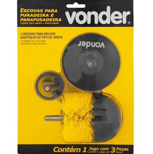Jogo de Escovas para Furadeira e Parafusadeira com 3 Peças 6364140300 VONDER