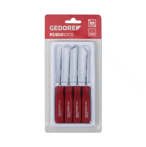 Jogo de Minipegadores Para Retirar Aneis e Mini Fusiveis com 4 Peças R19101005 -Gedore Red