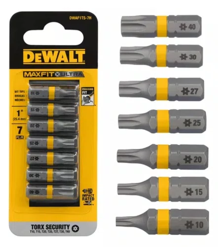 Jogo de Pontas Bits P/Parafusar Torx com 07 Peças Maxfit Ultra -Dewalt