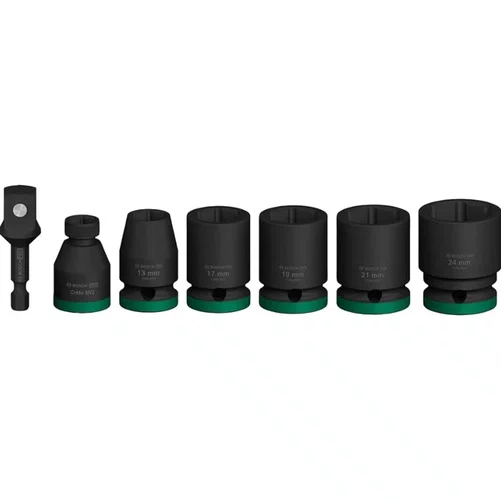 Jogo de Soquete de Impacto Enc. 1/2'' 13 a 21MM Curto Standard com 07 Peças PRO -Bosch