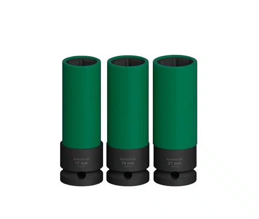 Jogo de Soquete de Impacto Enc. 1/2'' 17 a 21MM Extra Longo com 03 Peças PRO -Bosch