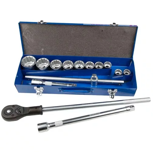 Jogo de Soquetes 3/4'' 22 a 50mm Estriado Com 14 Peças R010239 -RioSul Tools