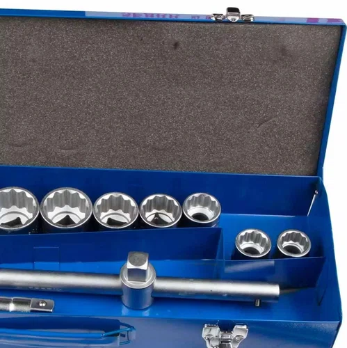 Jogo de Soquetes 3/4'' 22 a 50mm Estriado Com 14 Peças R010239 -RioSul Tools