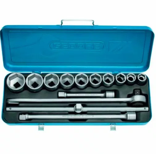 Jogo de Soquetes e Acessórios 3/4'' 22 à 50mm 14 Peças 017503 - Gedore