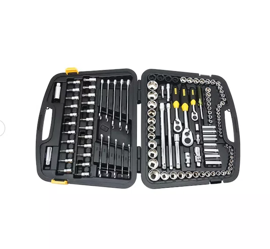 Jogo de Soquetes para Oficina Mecânica 1/4" e 3/8" - 120 Peças  Ref. 91931 – Stanley