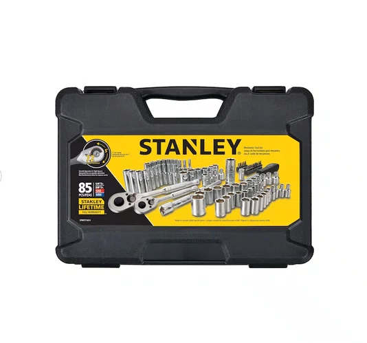 Jogo de Soquetes Sextavado 1/4" Encaixe mm E pol com 85 Peças Stmt71651 Stanley