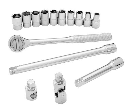 JOGO SOQUETE 1/2 C/21PC 10A19MM + COMBIN + FENDA STM45513-LA