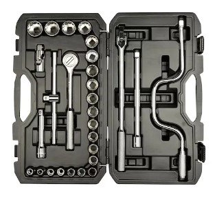 Jogo soquete 1/2 com 28 pçs 10 a 32 mm estriado STMT45512 Stanley