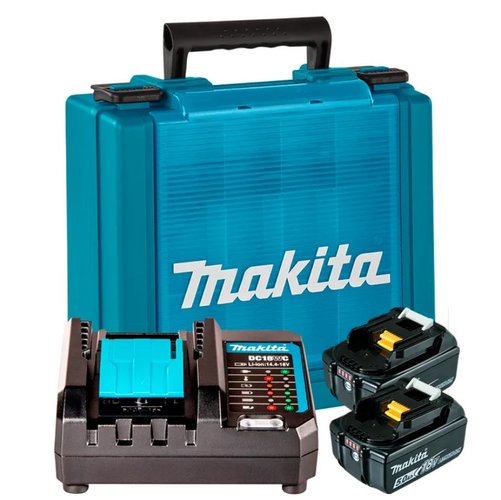 Kit Carregamento 18V DC18WC + 02 Baterias 5ah e Maleta Bivolt -Makita