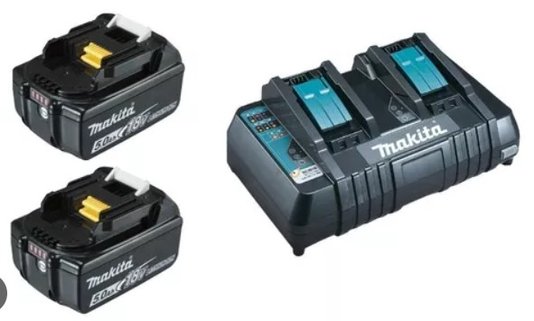 Kit Carregamento 18V DC18RD Duplo + 02 Baterias 5ah e Bolsa 220V -Makita