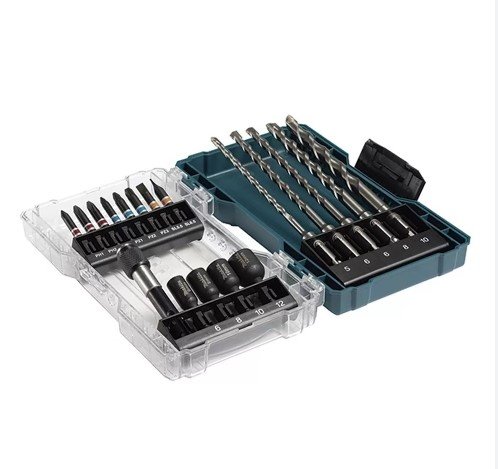 Kit de Acessórios com 18 Peças + Maleta Transparente - Makita