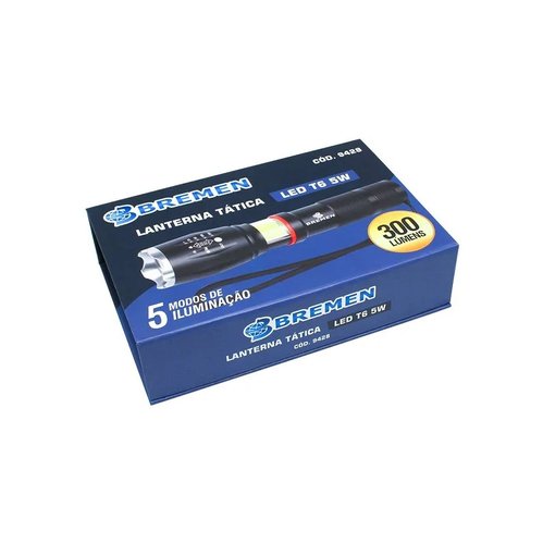 Lanterna Led Tatica Recarregavel T6 5W 300 Lumens -Bremen