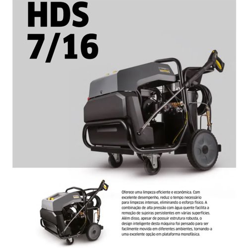 Lavadora de Alta Pressão com Água Quente HDS 7/16 700l/h 2.320lbs Mono 220V -Karcher