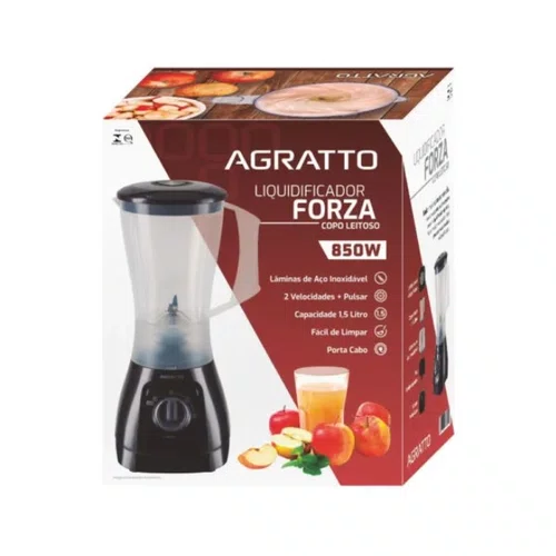 Liquidificador Forza Leitoso 1,5L 850W Preto 220V LQLF02 -Agratto