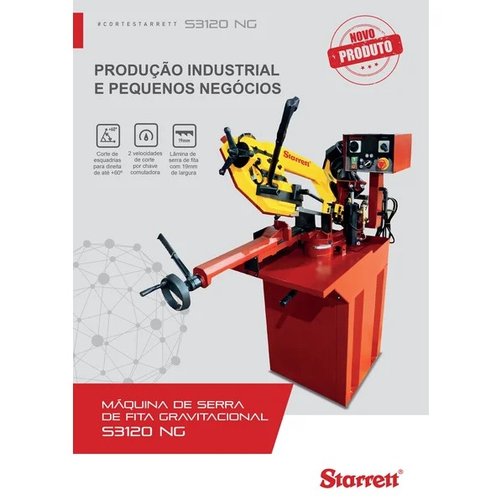 Maquina de Serra Fita Horizontal S3120NG-M2 60hz Trifásica 380V -Starret