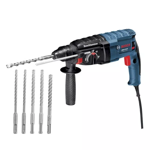 Martelete Perfurador/Rompedor 24mm GBH 2-24D 820W 2,7J +5 Brocas 220V -Bosch