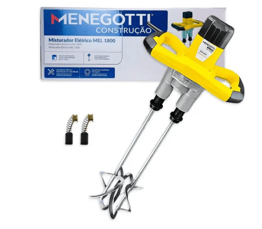 Misturador de Argamassa e Tinta Elétrico MEL-1800 700rpm 1.800W 220V Com Haste Dupla -Menegotti