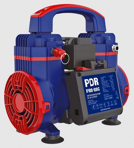 Motocompressor de ar portatil Bivolt modelo PRO-08C PDR