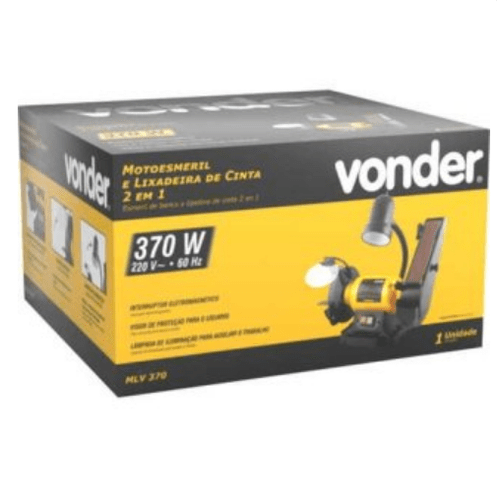 Motoesmeril MLV370 2 em 1 1/2CV com Lixadeira e Luminaria Monofasico 220V -Vonder