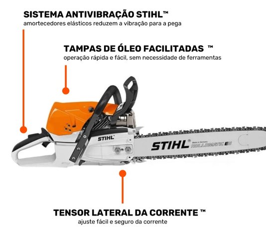 Motosserra a Gasolina MS 462 Motor 2T 72,2CC Sabre 63cm, Corrente 36RS 11422000263 -Stihl