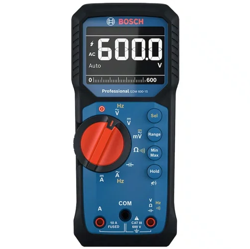 Multimetro Digital GDC 600-15 CAT III 600V AC/DC +Pilhas e Bolsa -Bosch