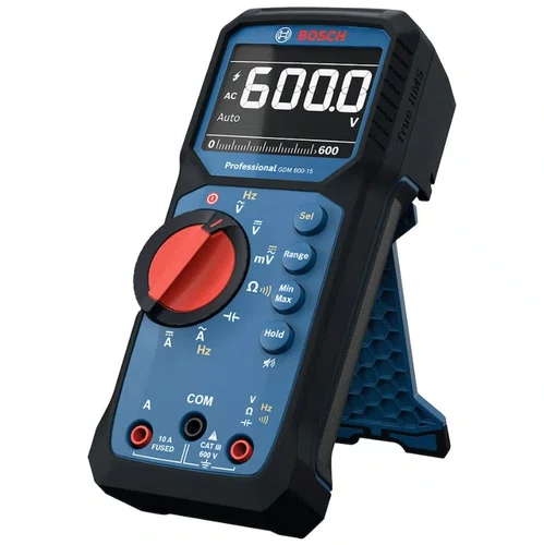 Multimetro Digital GDC 600-15 CAT III 600V AC/DC +Pilhas e Bolsa -Bosch