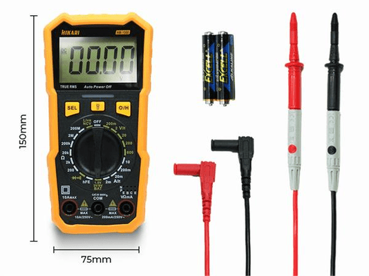 Multimetro Digital HM-1500 CAT III 600V com iluminação -Hikari