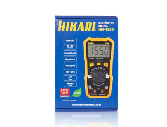 Multimetro Digital HM-1550 CAT III 600V com Iluminação -Hikari