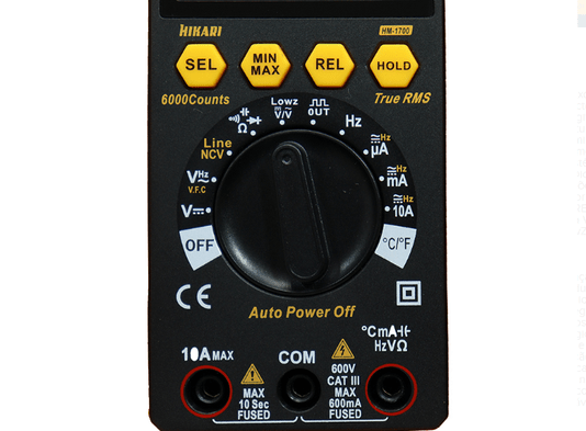 Multimetro Digital HM-1700 CAT III 600V com Display Para Baixa Luminosidade -Hikari
