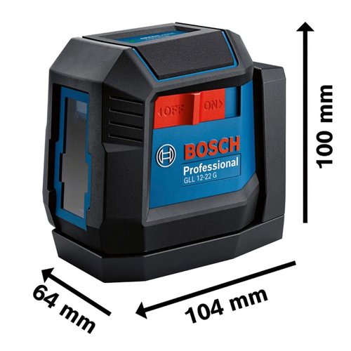Nivel a Laser 2 Linhas Verdes 12M GLL 12-22G LI + Bateria 1ah e Bolsa -Bosch