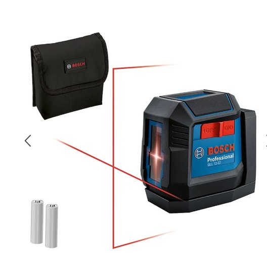 Nivel a Laser 2 Linhas Vermelhas 12M GLL 12-22 de Chão + Pilha -Bosch