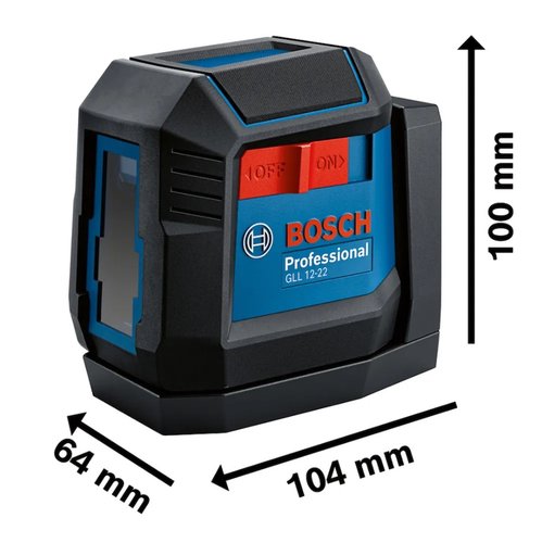 Nivel a Laser 2 Linhas Vermelhas 12M GLL 12-22 de Chão + Pilha -Bosch