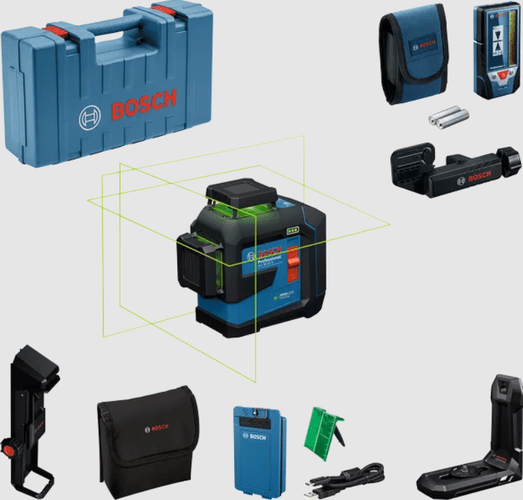 Nivel a Laser 360G GLL 80-33 G 160M Linhas Verdes de Chão + Receptor e Pilha -Bosch