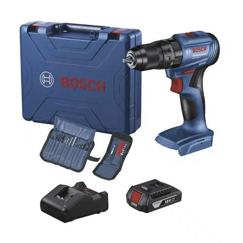 Parafusadeira de Impacto 18V GSB 185-LI 1/2'' +Kit Carregamento +23 Acessórios e Maleta -Bosch