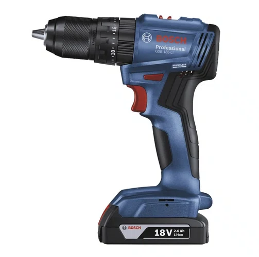 Parafusadeira de Impacto 18V GSB 185-LI 1/2'' +Kit Carregamento +23 Acessórios e Maleta -Bosch